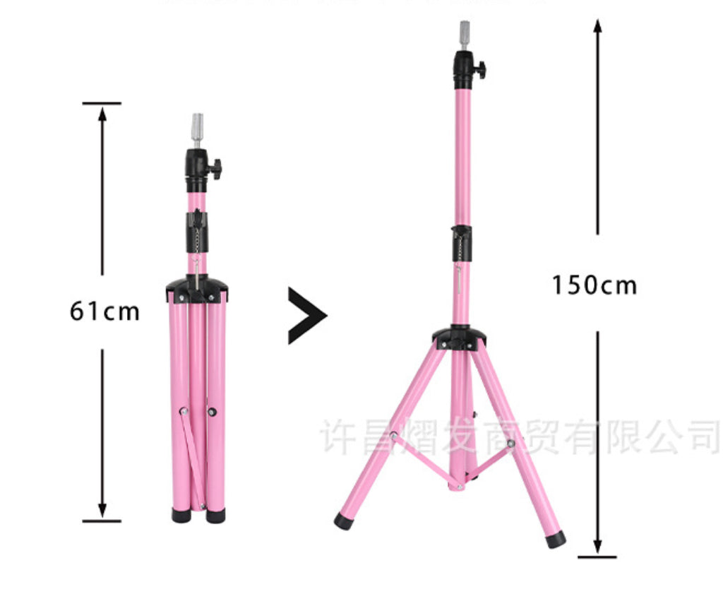 Adjustable Folding Wig Tripod Stand|Portable Hair Mannequin Stand (150cm)
