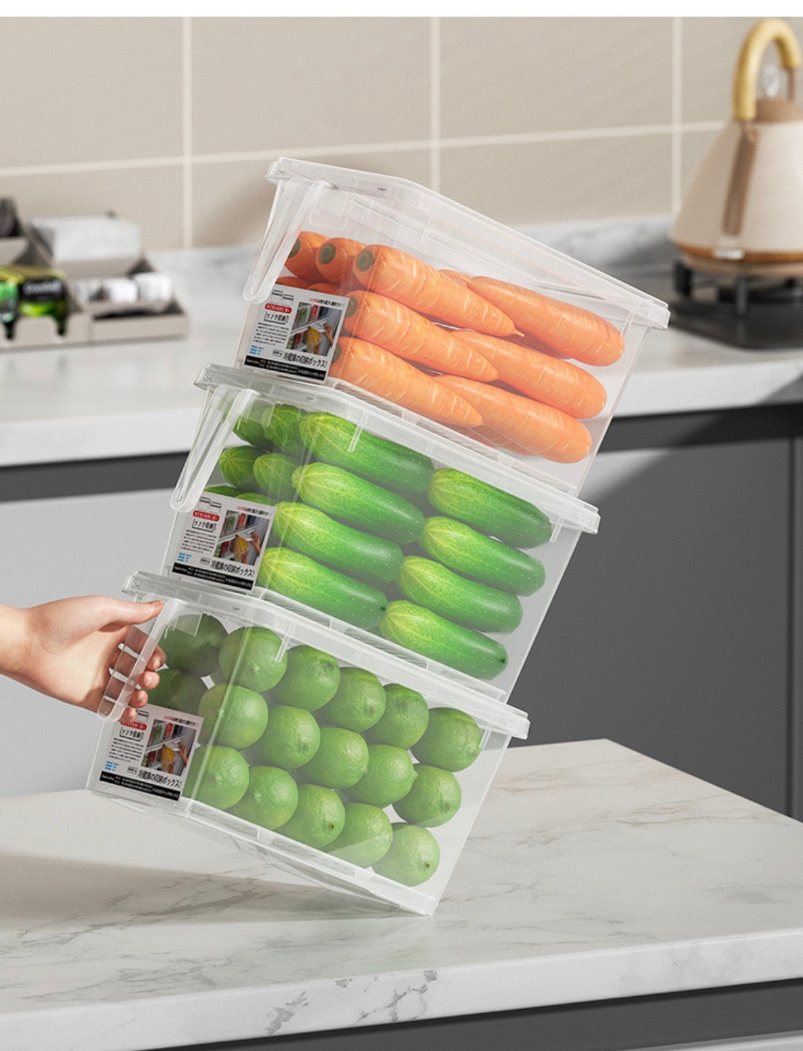 9 Piece Set Plastic Storage Containers-Refrigerator Organizer Boxes