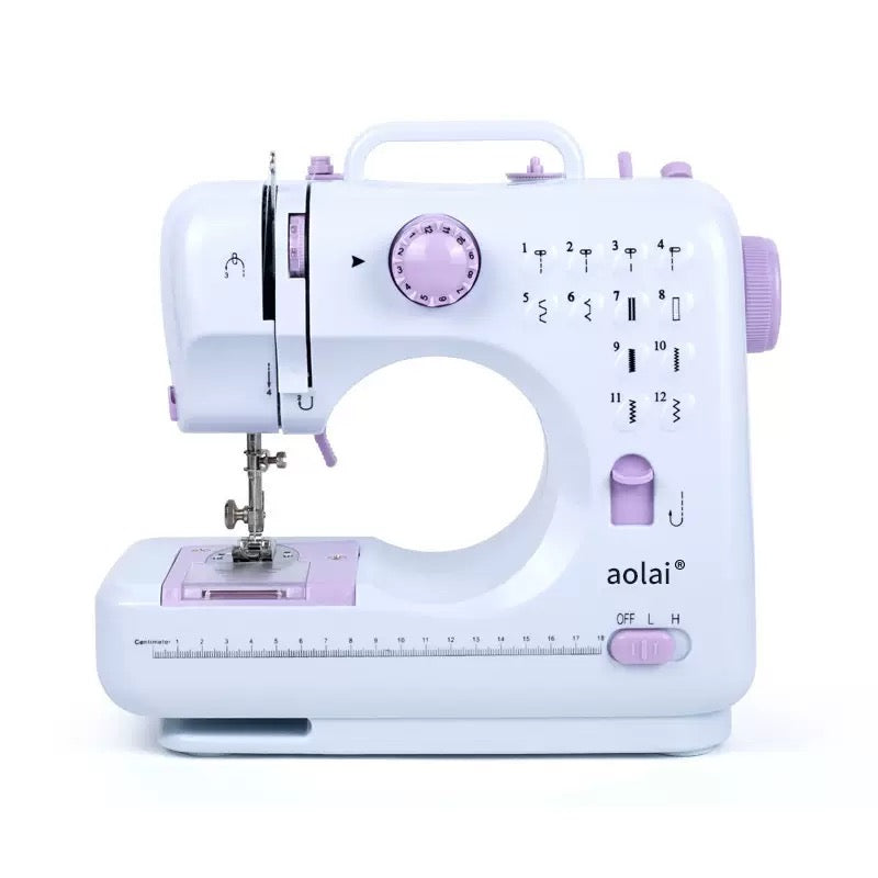 AOLAI 505A Mini Electric Sewing Machine with Extension Table – 12 Stitch Patterns