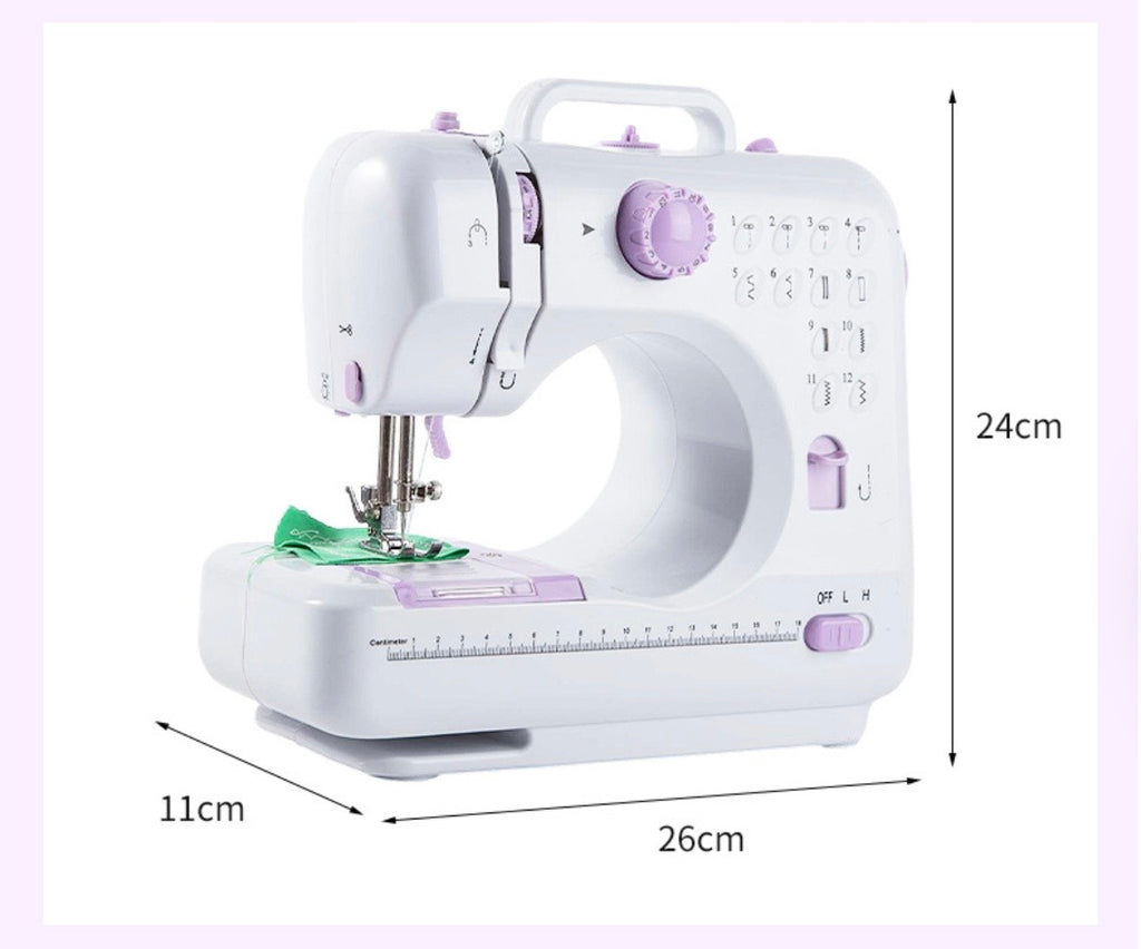 AOLAI 505A Mini Electric Sewing Machine with Extension Table – 12 Stitch Patterns