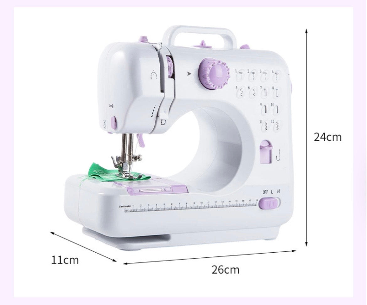 AOLAI 505A Mini Electric Sewing Machine with Extension Table – 12 Stitch Patterns