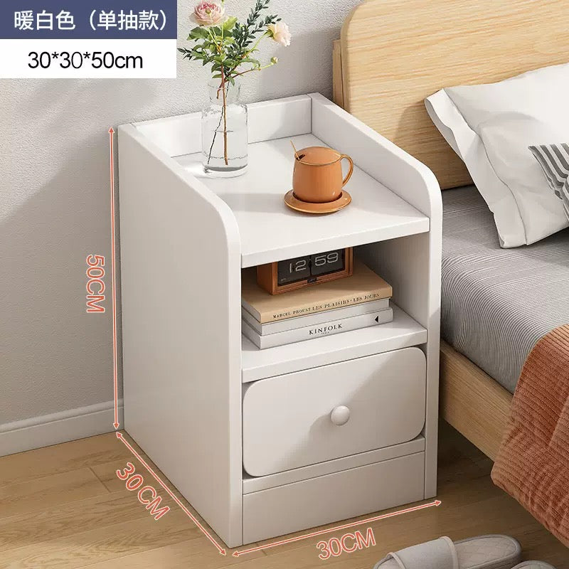 Modern Bedside Table / Nightstand with Storage Drawers – MDF Wooden Cabinet