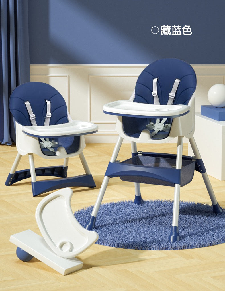 Foldable Baby High Chair with Detachable Tray & Safety Belt