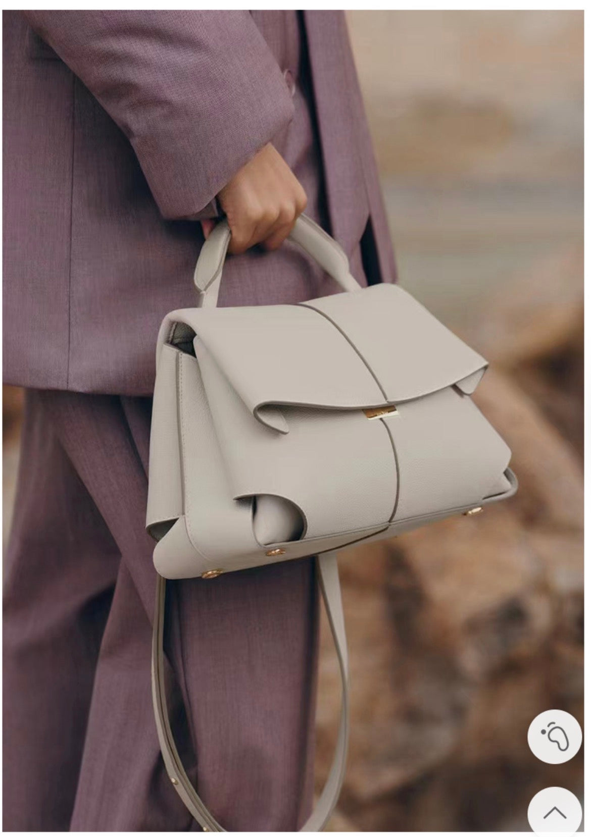Polène-Inspired Mini Top Handle Leather Handbag (Elegant Flap Design)