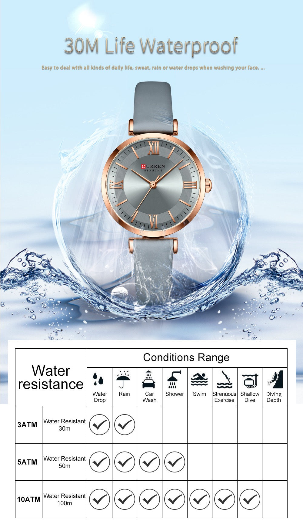 CURREN Women’s Minimalist Roman Dial Leather Watch (Comes Boxed)