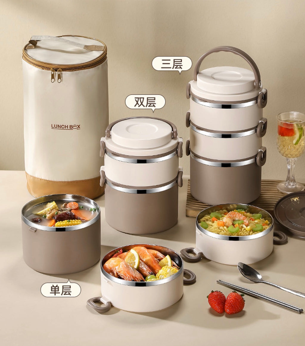 Multilayered Insulated Lunch Box with Thermal Bag