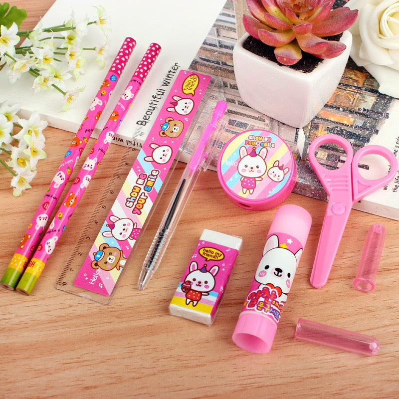 (Pack of 2) Cute Kids Stationery Set: All-in-One School Supply Kit