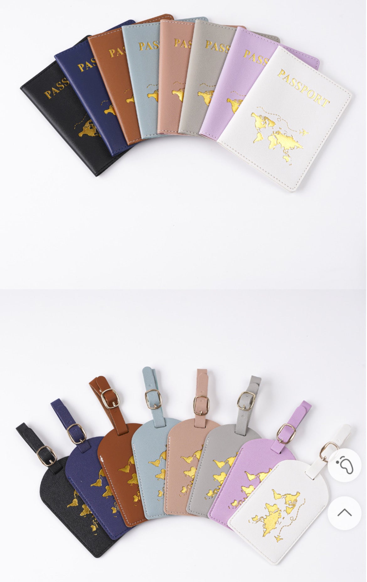 Stylish Passport Holder with 2 Matching Luggage Tag Sets