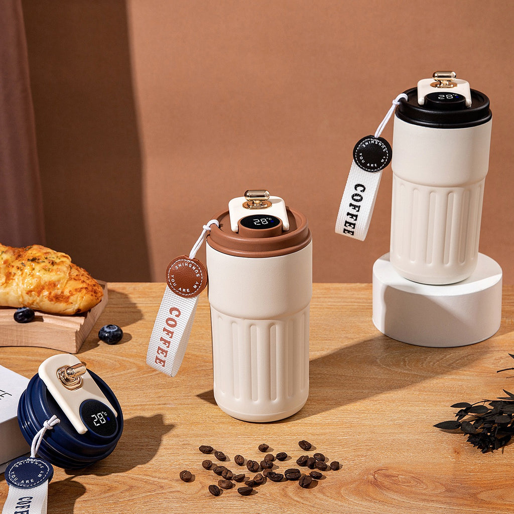 Smart Temperature Display Stainless Steel Coffee Mug (450ml)