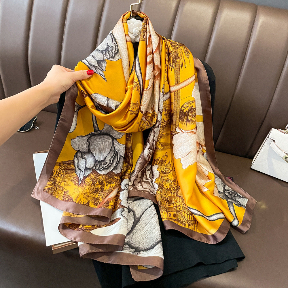 180x90cm High Quality Silk Scarves (Set of 6 designs)