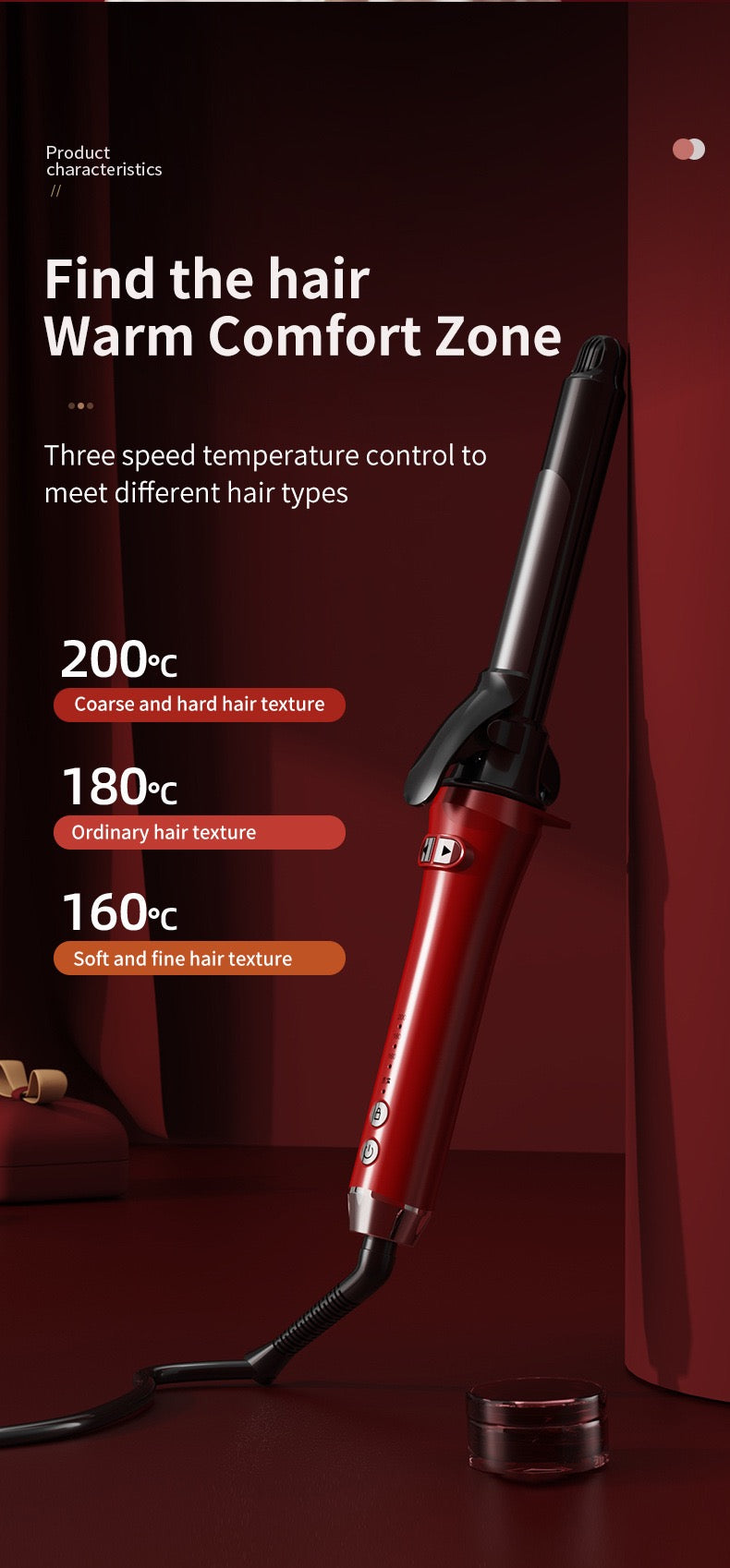 (32mm) 2-in-1 Automatic Hair Curler & Straightener with Adjustable Temperature