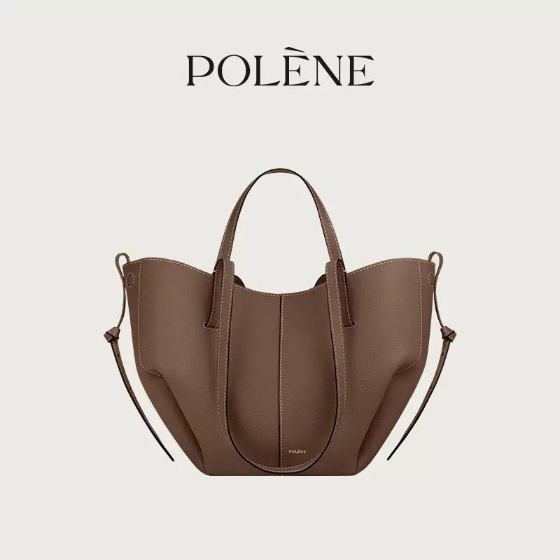 Polène-Style Sculpted Leather Tote Bag (Multi-Colour Options)