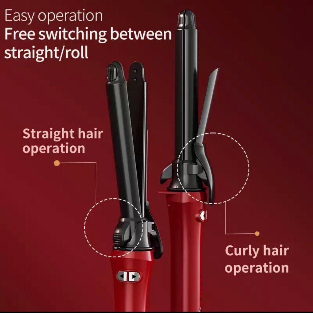 (32mm) 2-in-1 Automatic Hair Curler & Straightener with Adjustable Temperature