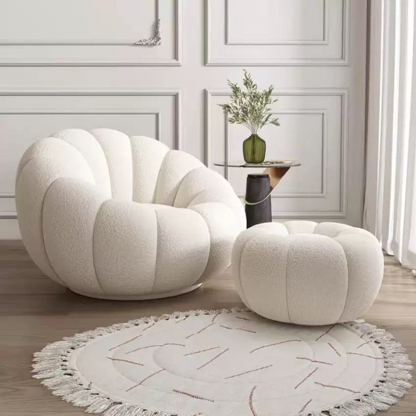 Pumpkin Cloud Lounge Sofa with Footrest