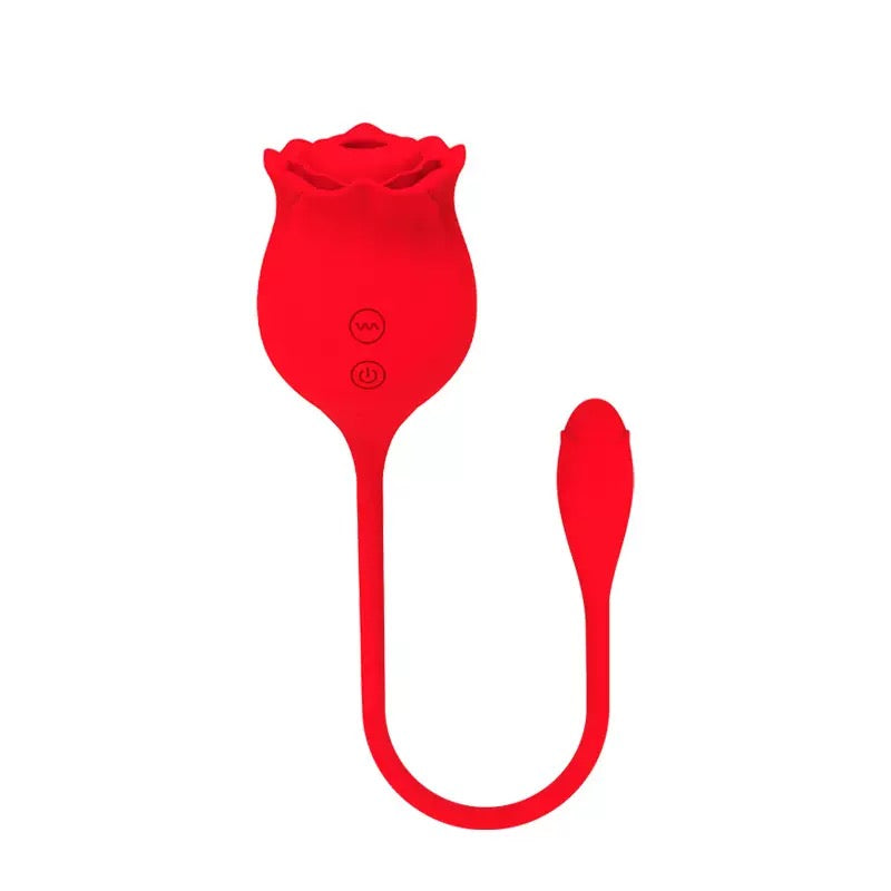Rose-Sucking Clitoris Stimulator + Thrusting Dildo