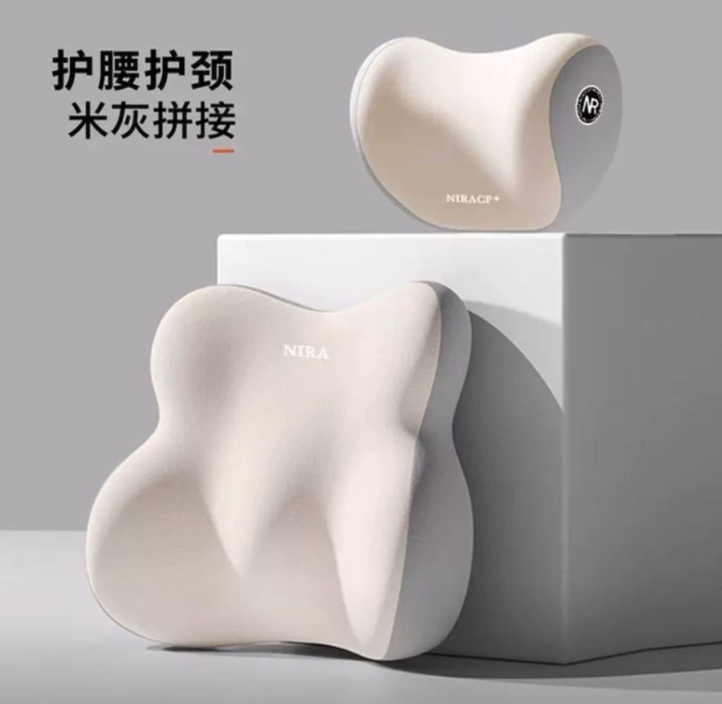 Head Rest + Lumbar Support Memory Foam Car Cushions.