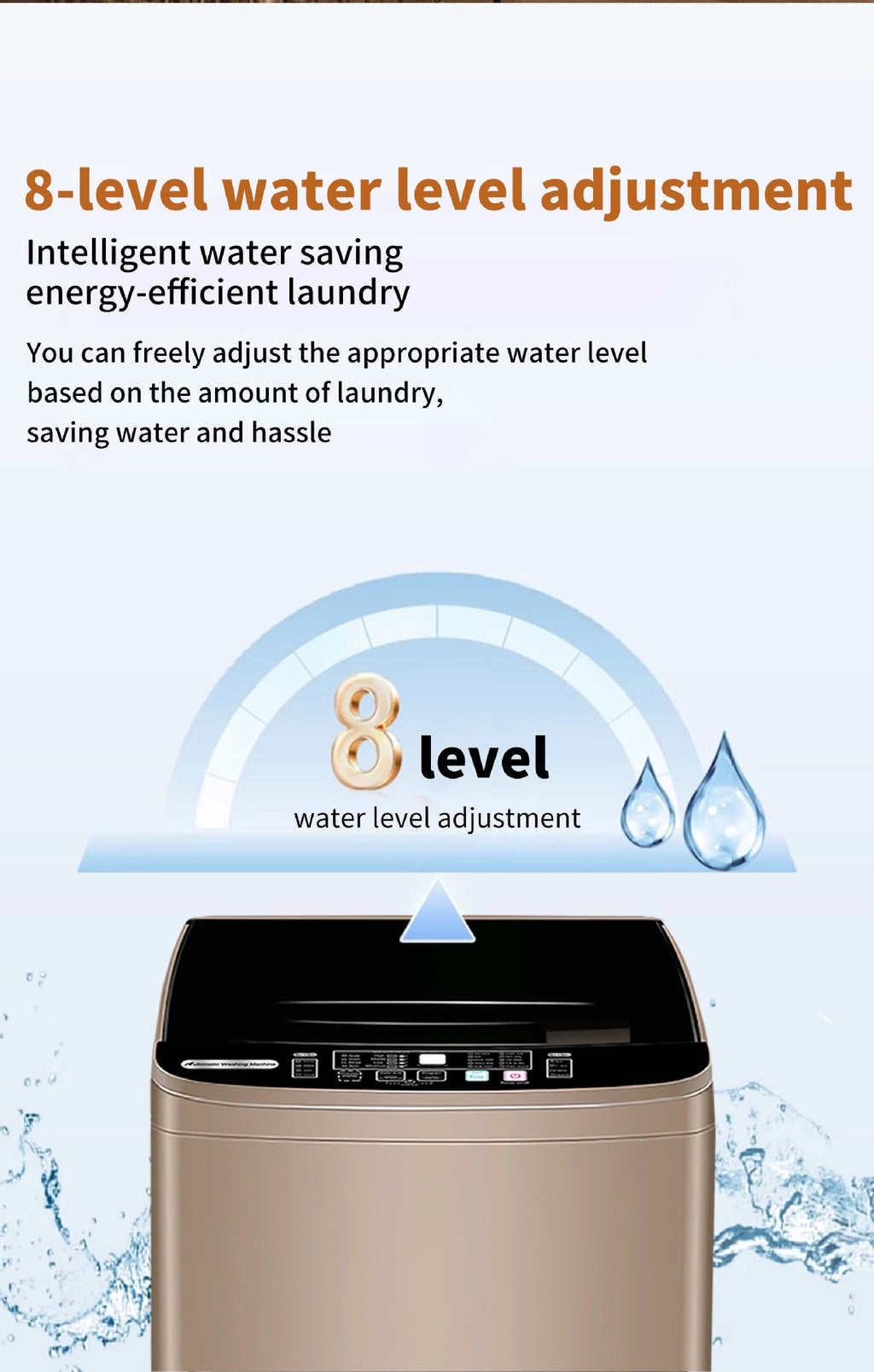 8KG Capacity Top Load Automatic Washing Machine with Air Dry