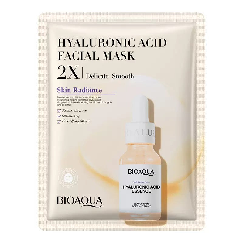 BIOAQUA 2X Skin Radiance Facial Mask Set (Vitamin C, Hyaluronic Acid, Collagen & Centella) – Pack of 4