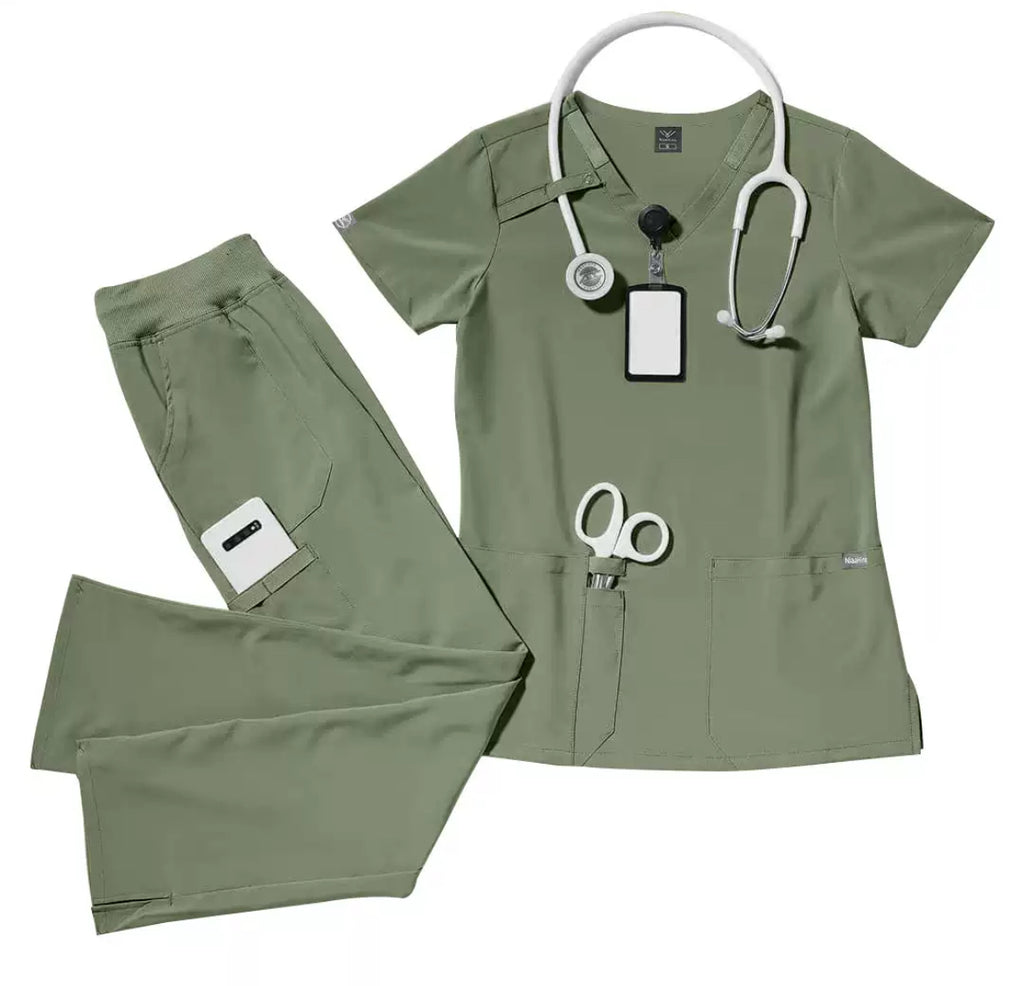 Premium Unisex Medical Scrubs Set | Breathable Top & Pants with Utility Pockets