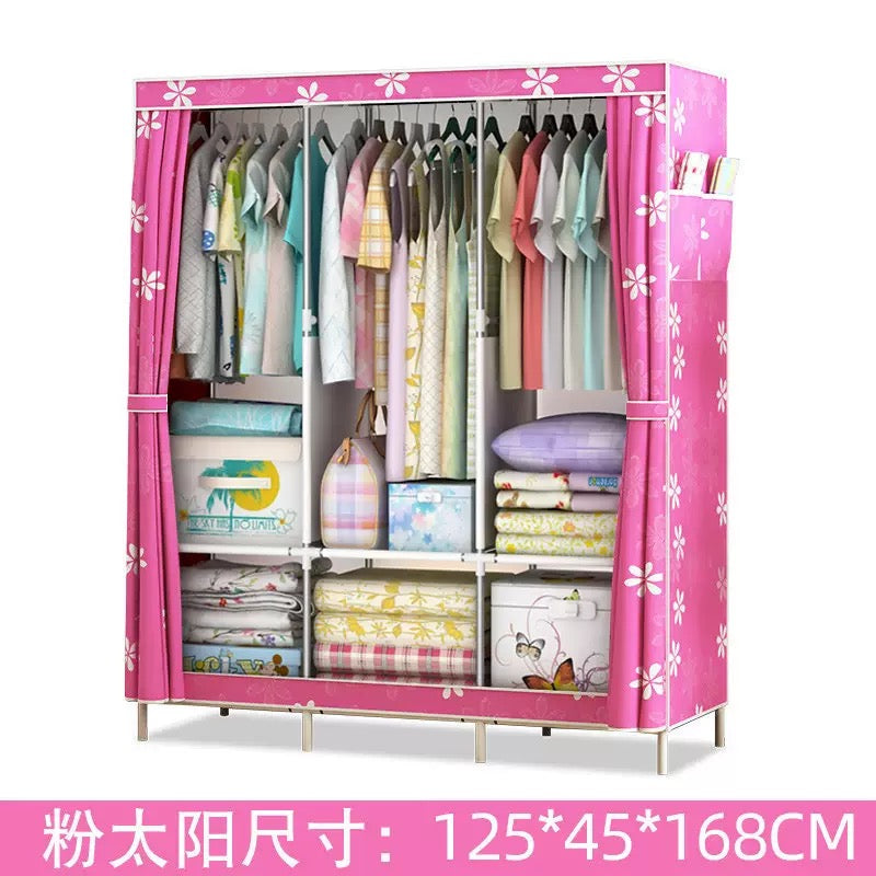 Portable Foldable Fabric Wardrobe Closet (125x45x168cm)