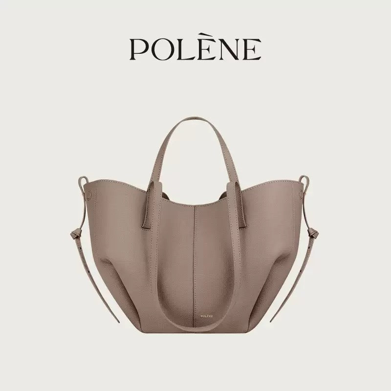 Polène-Style Sculpted Leather Tote Bag (Multi-Colour Options)
