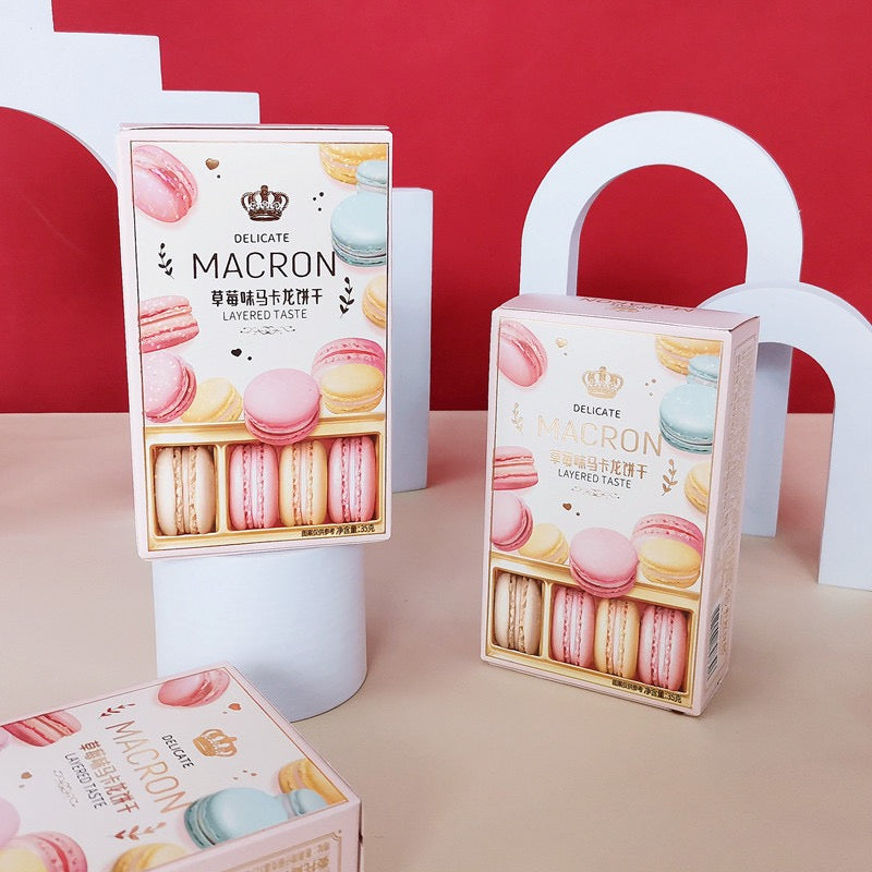 Wholesale Carton Deal 🔥: 20 Boxes of 35g Strawberry Macaron Cookies
