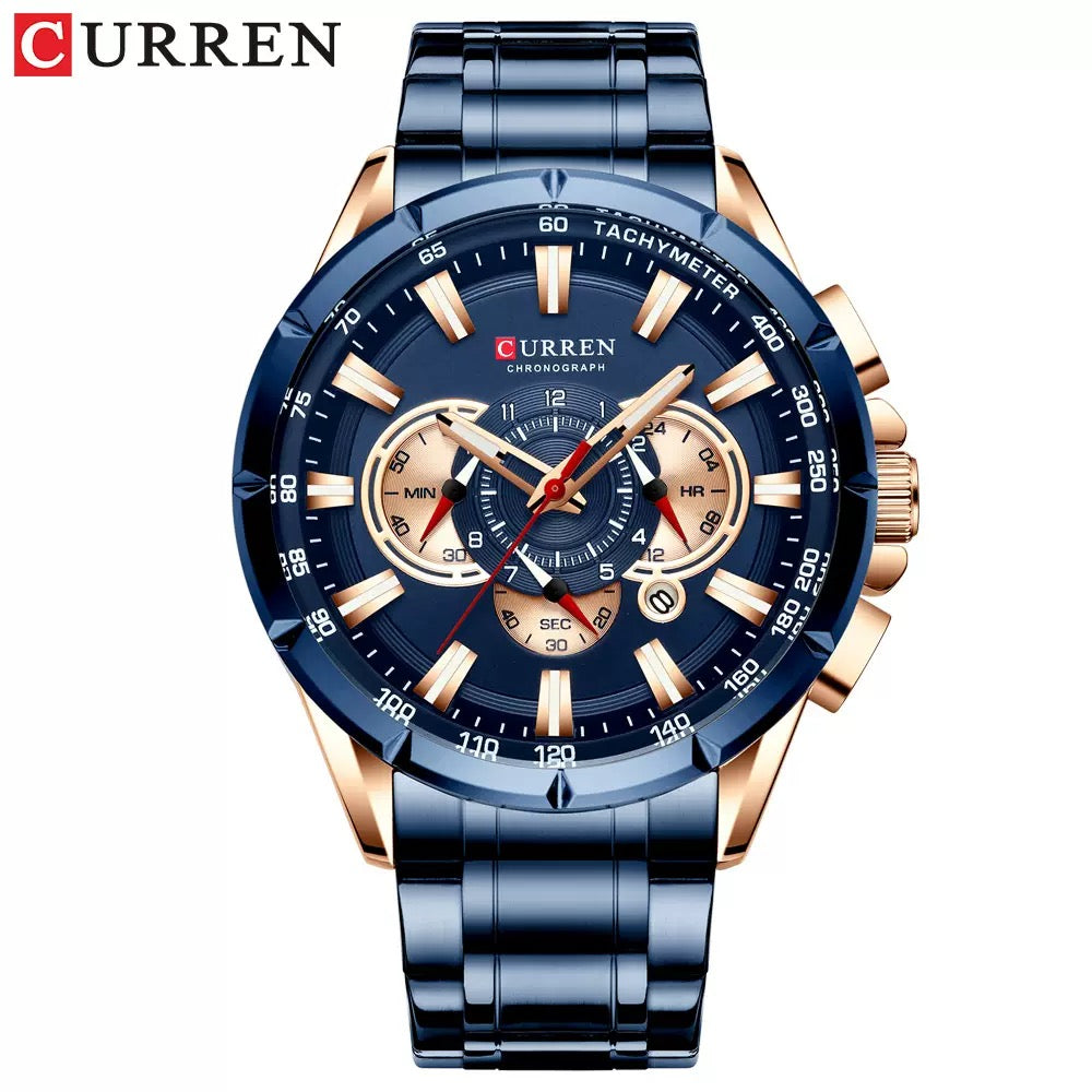 CURREN Luxury Chronograph Stainless Steel Watch (Comes Boxed)