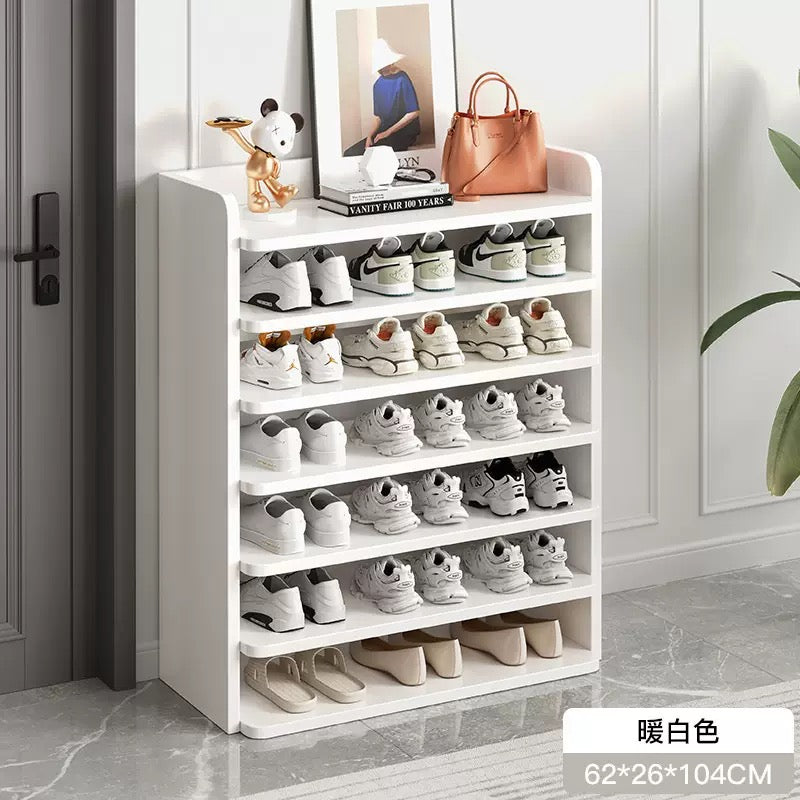 Modern Wooden Multi-Layer Shoe Rack with Storage Top