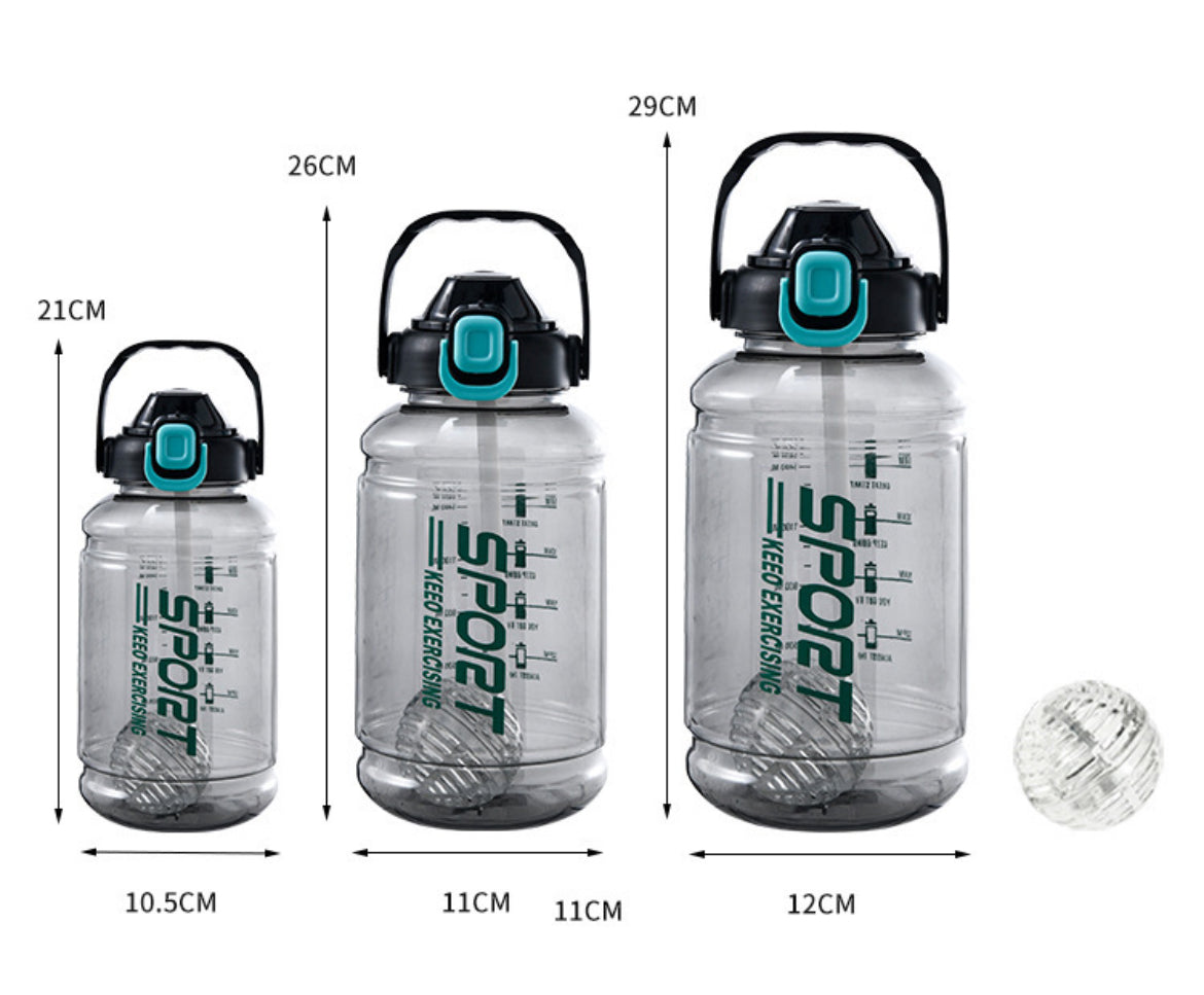 Sports Hydration Water Bottle with Carry Handle & Straw Lid