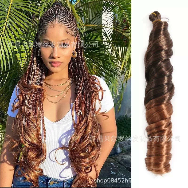28 inches 150g French Curly Braids extensions: 3-4 Packs for a Full head