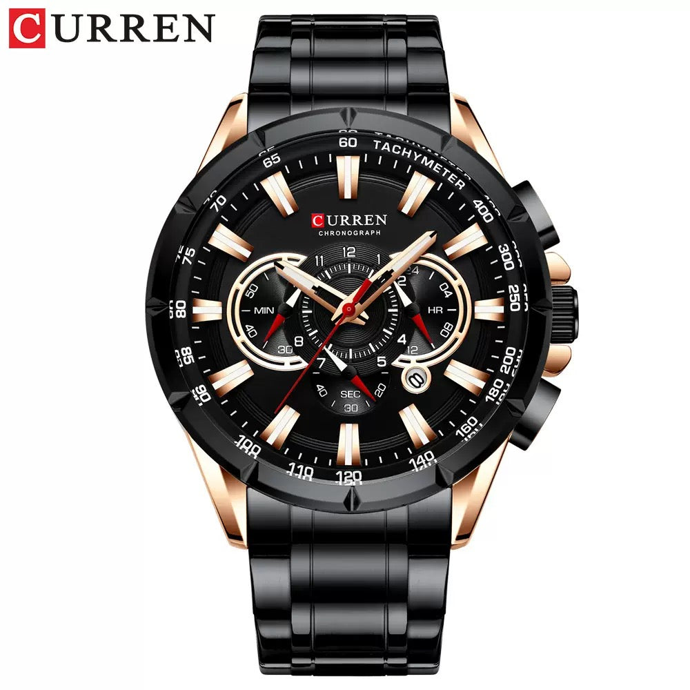 CURREN Luxury Chronograph Stainless Steel Watch (Comes Boxed)