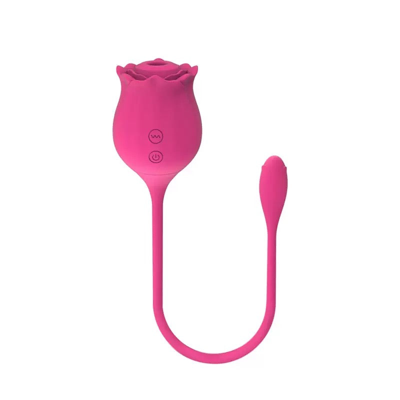 Rose-Sucking Clitoris Stimulator + Thrusting Dildo