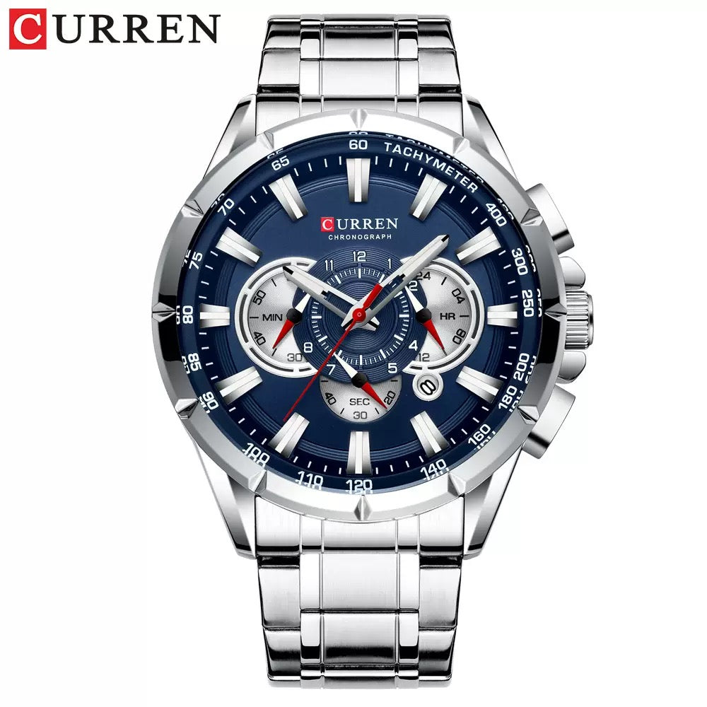 CURREN Luxury Chronograph Stainless Steel Watch (Comes Boxed)