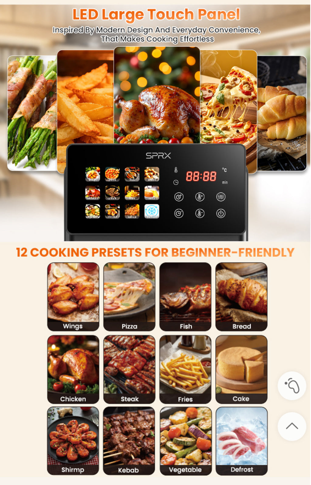 15L Digital Air-Oven (Airfryer + Oven) Touch Screen Multi-Function Cooker