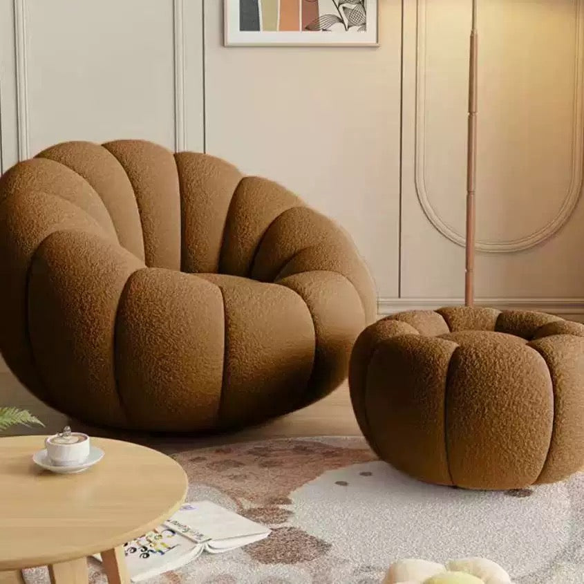 Pumpkin Cloud Lounge Sofa with Footrest