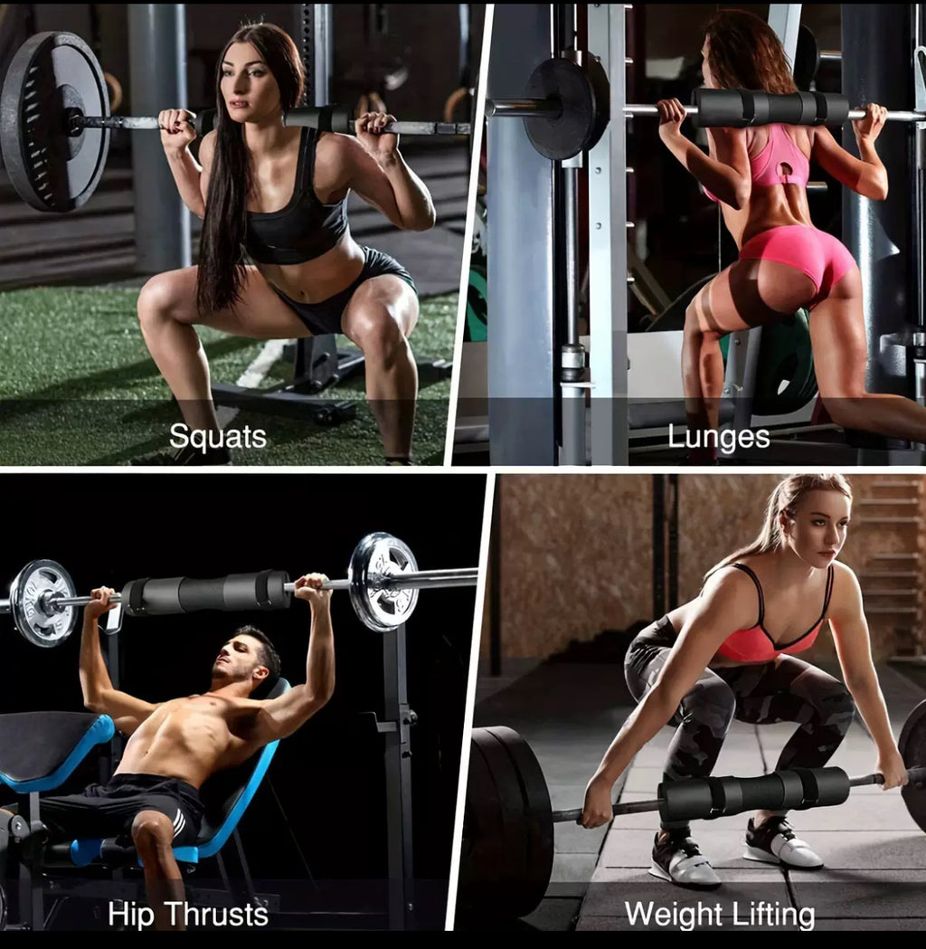 Barbell Shoulder Pad (High-Density Foam Squat & Hip Thrust Protector) with Straps