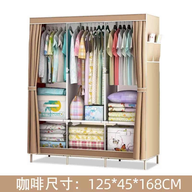 Portable Foldable Fabric Wardrobe Closet (125x45x168cm)