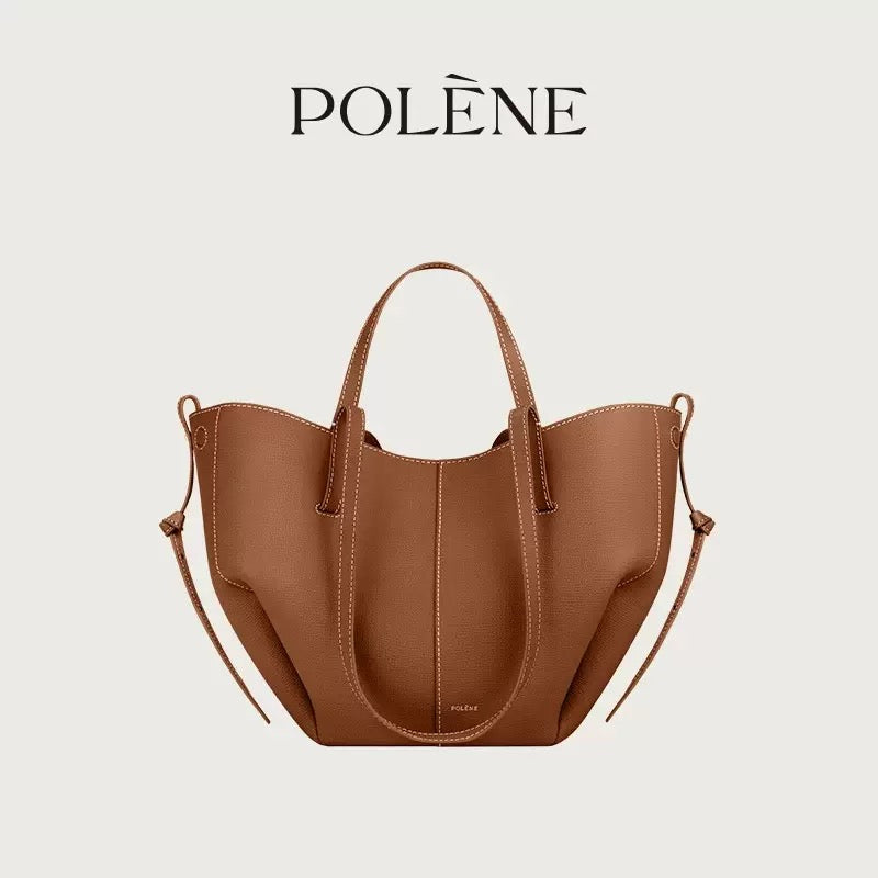 Polène-Style Sculpted Leather Tote Bag (Multi-Colour Options)
