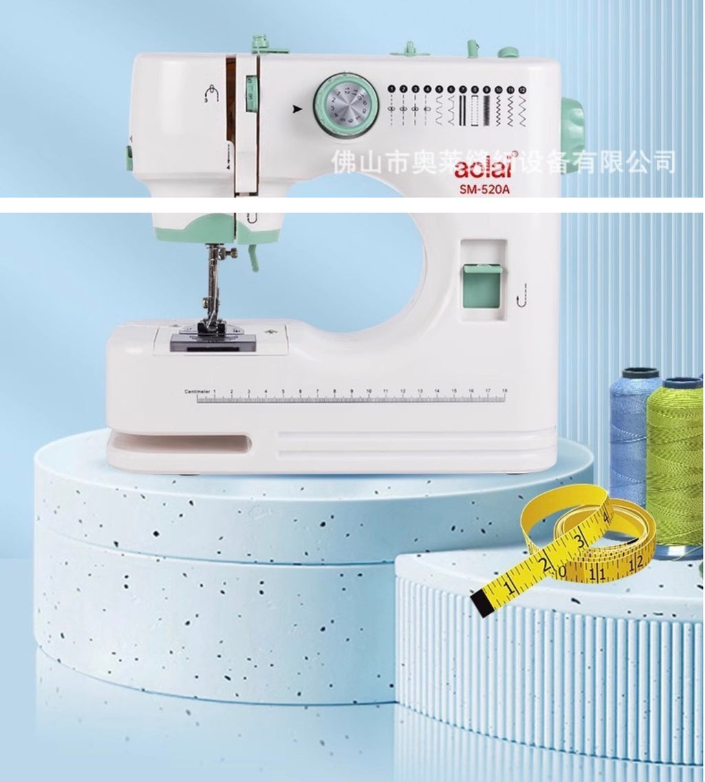 AOLAI SM-520A Mini Electric Sewing Machine (12-Stitch, Lockstitch, Home Use)