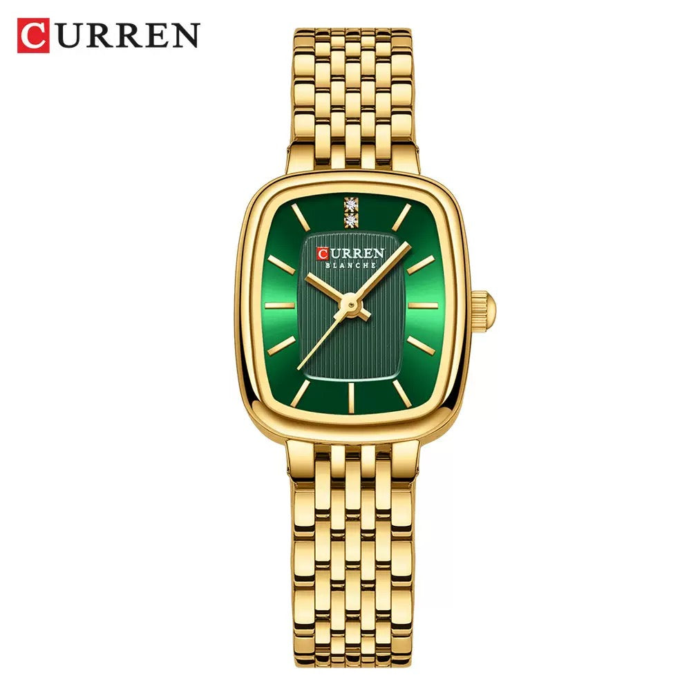 Luxury CURREN Minimalist Rectangle Women’s Watch Stainless Steel Bracelet Watch (Comes Boxed)