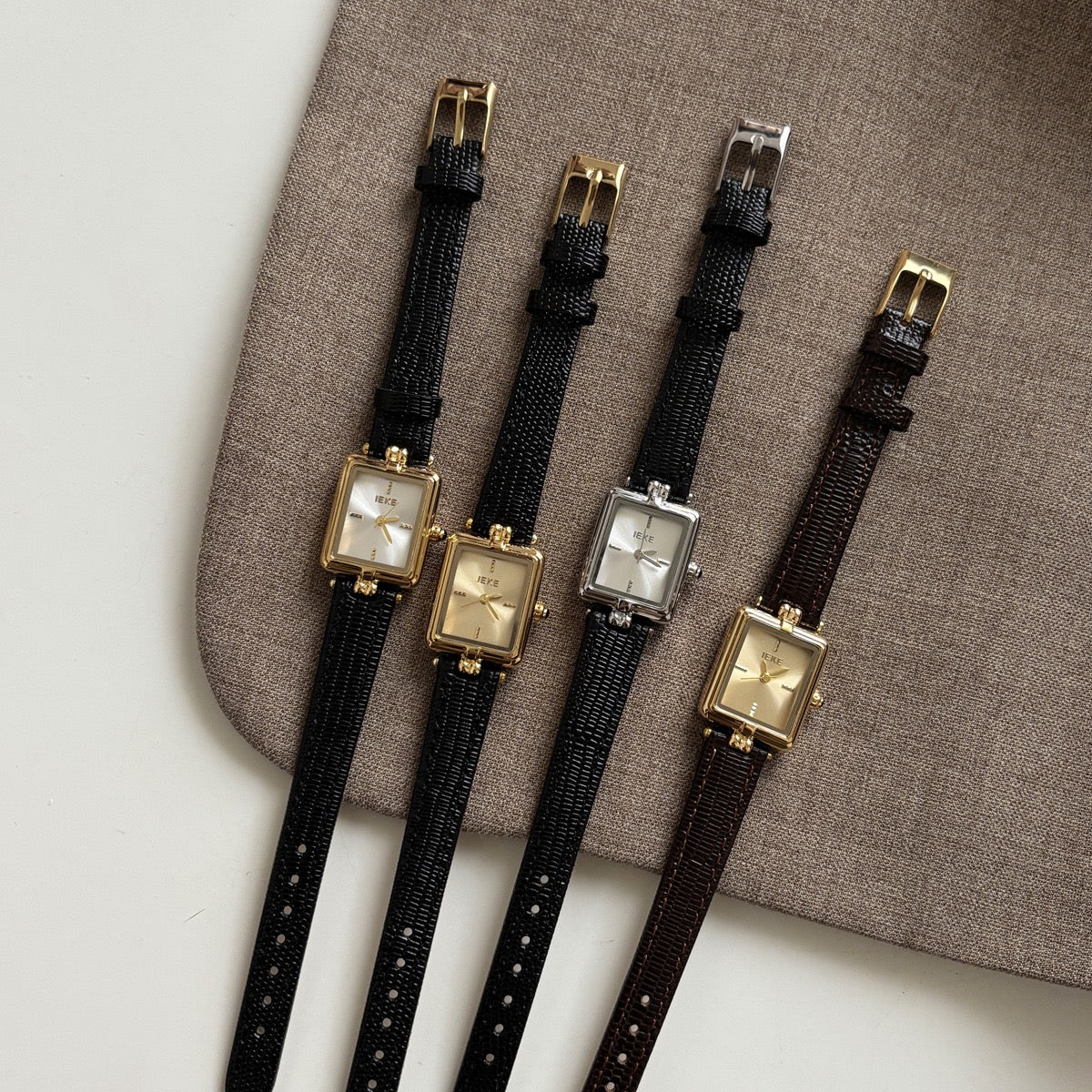 IEKE Classic Rectangular Leather Watch (Comes Boxed)