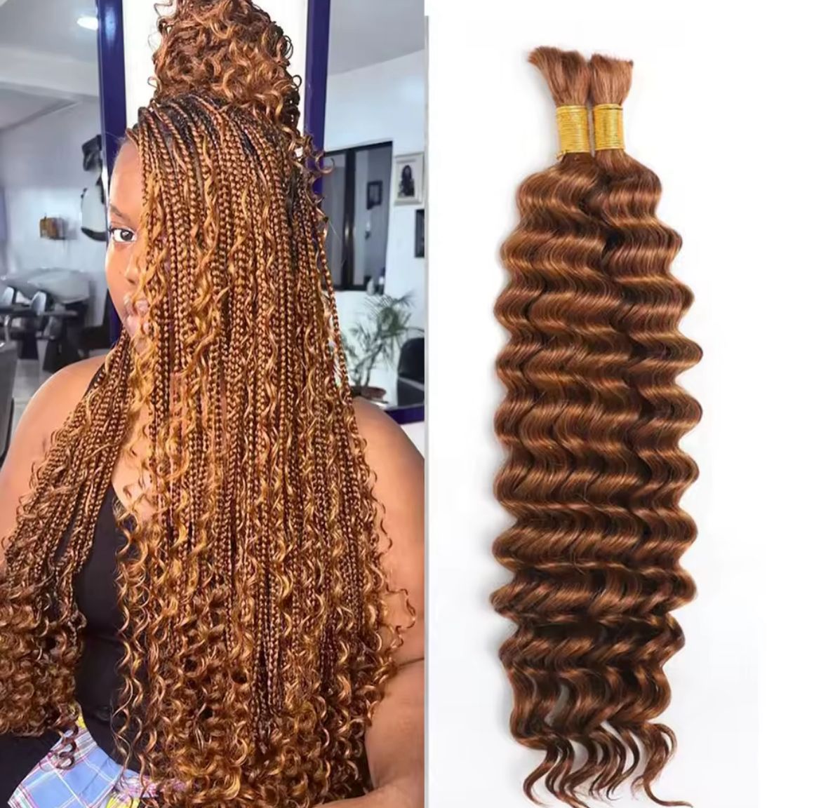 30 inches 120g Deep Wave Curly Braids extensions