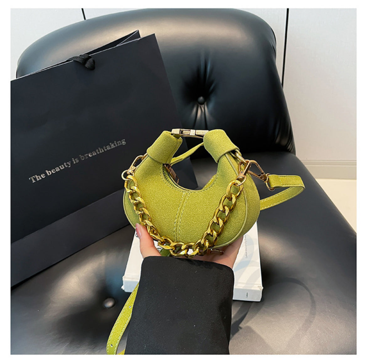 Chic Suede-Style Mini Shoulder Bag