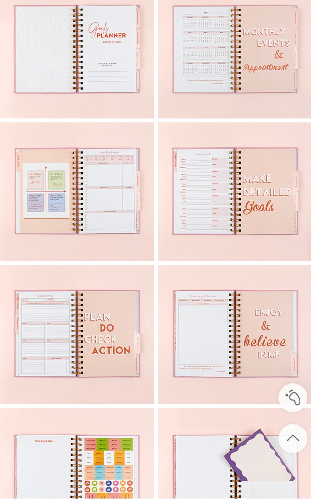 2026 Goals Planner Spiral Hardcover Notebook
