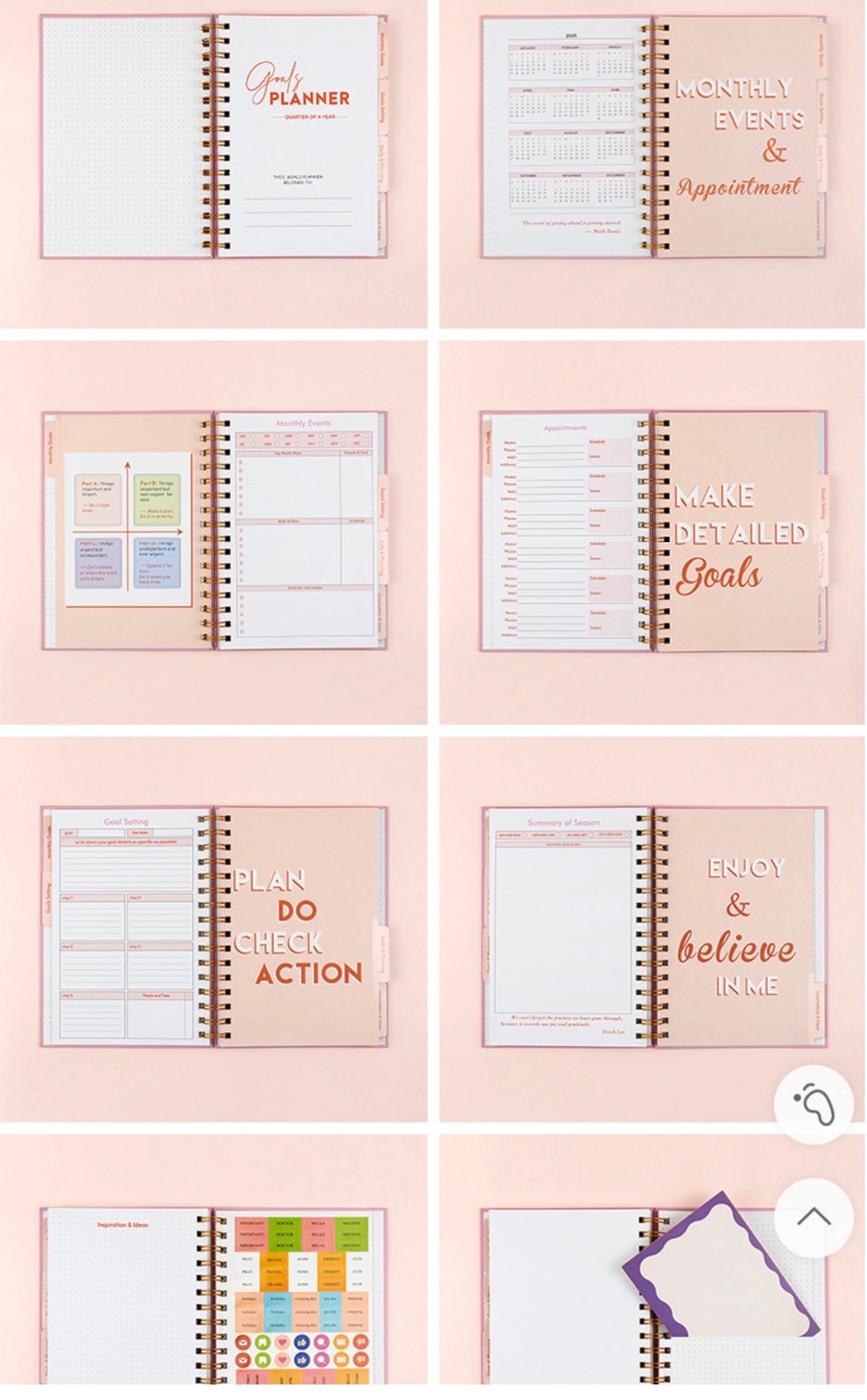 2026 Goals Planner Spiral Hardcover Notebook