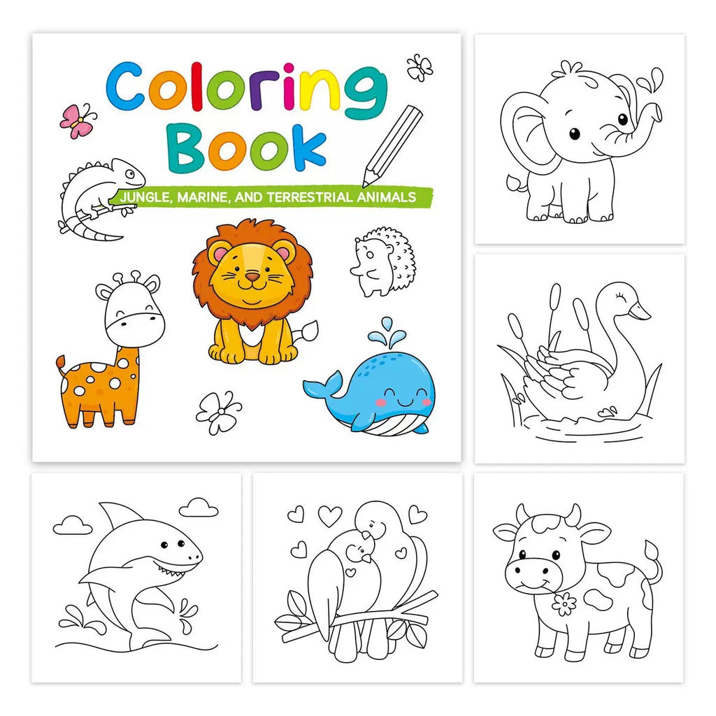 Mini Kids Coloring Book (Set of 4 Books): Animals, Transport, Food & Fantasy Activity Books