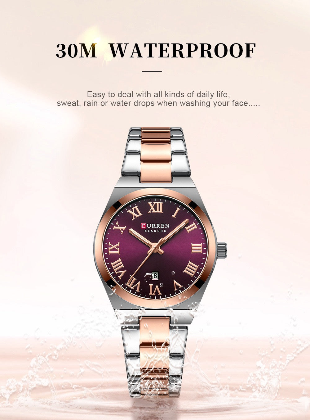 CURREN Blanche Elegant Women’s Stainless Steel Watch (Comes Boxed)