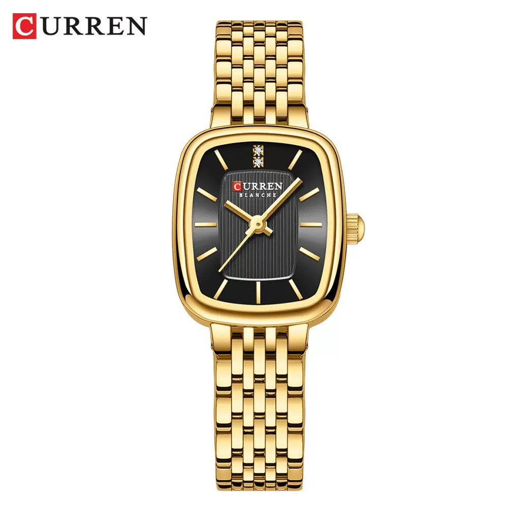 Luxury CURREN Minimalist Rectangle Women’s Watch Stainless Steel Bracelet Watch (Comes Boxed)