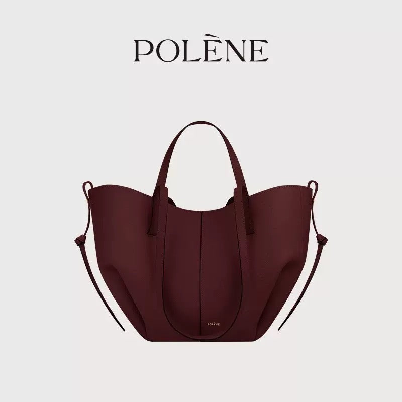 Polène-Style Sculpted Leather Tote Bag (Multi-Colour Options)