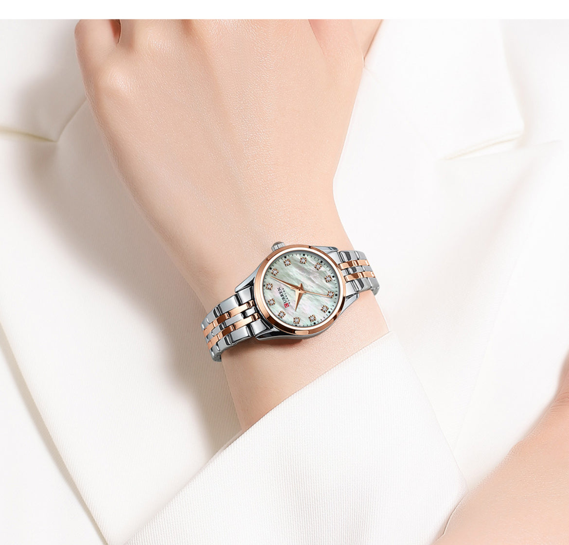 CURREN Fashionable Two-Tone Bracelet Watch for Women (Comes Boxed)